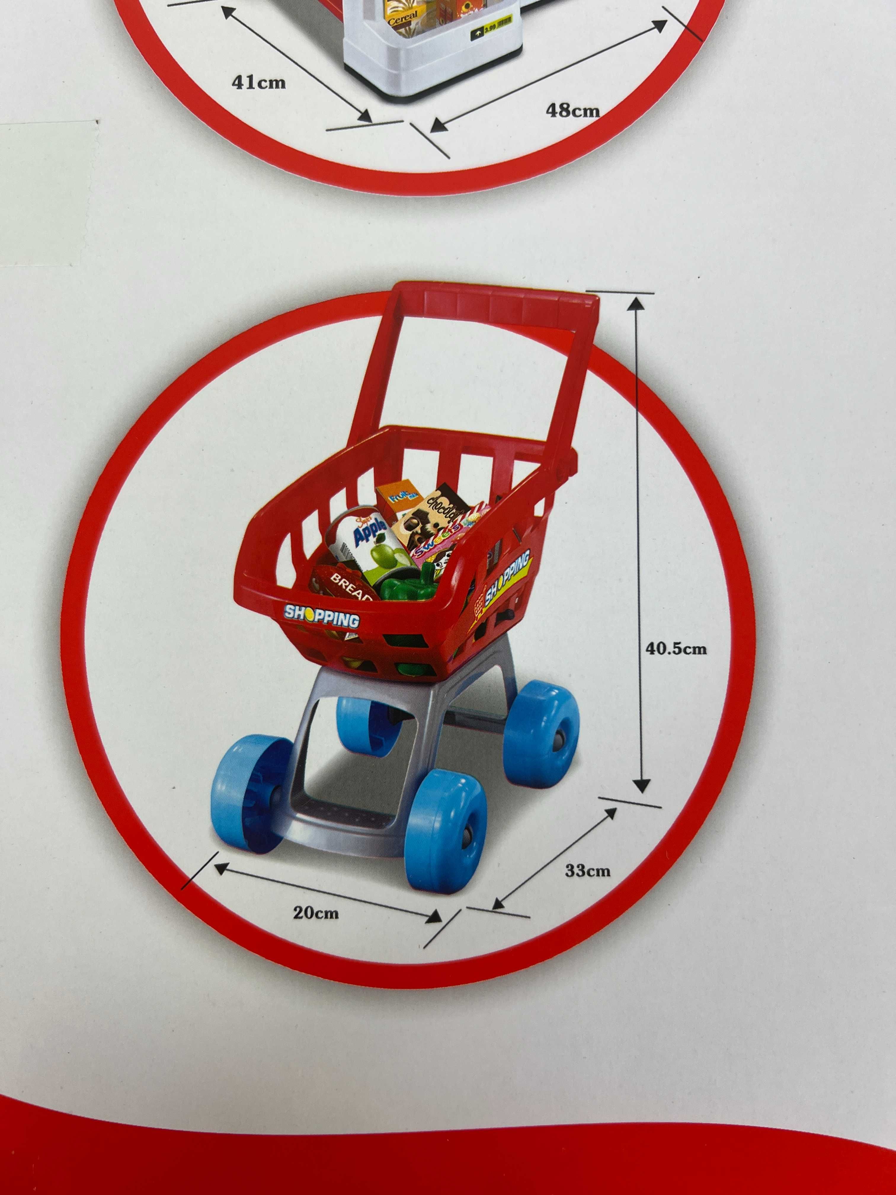 Nowy Supermarket zabawkowy dla dzieci z wózkiem i akcesoriami Sklep