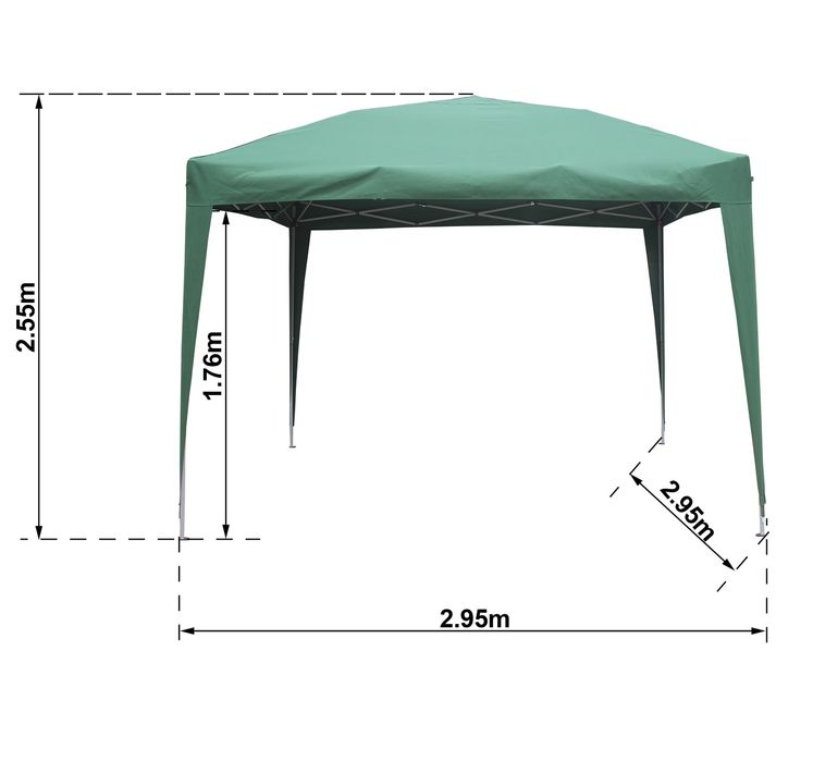 Tenda dobrável de metal 295x295 cm verde Naterial Eori II