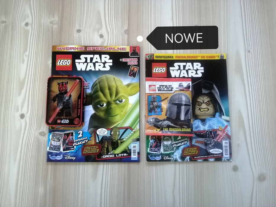 Lego Star Wars gazetka, puszka Darth Maul 2/2025, Din Djarin 9/2025