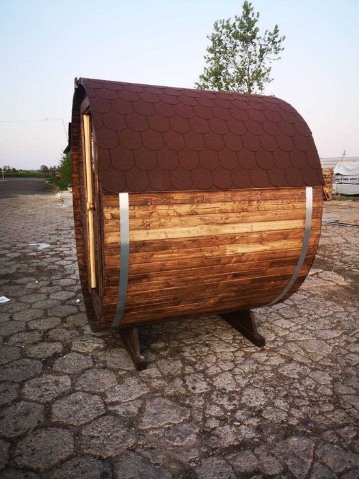 Zestaw. Sauna ogrodowa WOLA BECZKA 180 cm do samodzielnego montażu