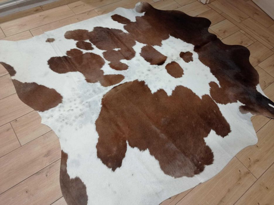 Dywan SKÓRA BYDLĘCA łaciata brązowo-kremowa Krowa skóra naturalna