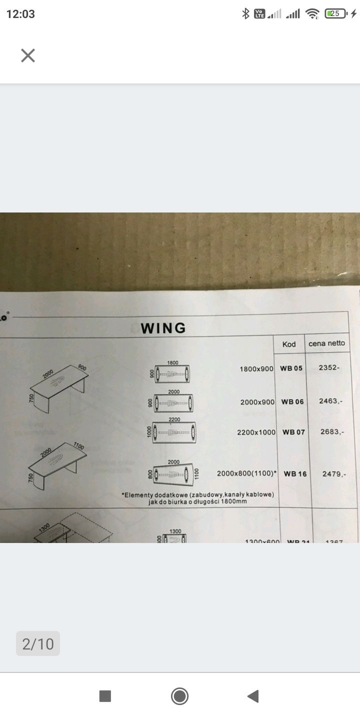 Elegancki i b. stabilny stół konferencyjny MARO WING 200x110