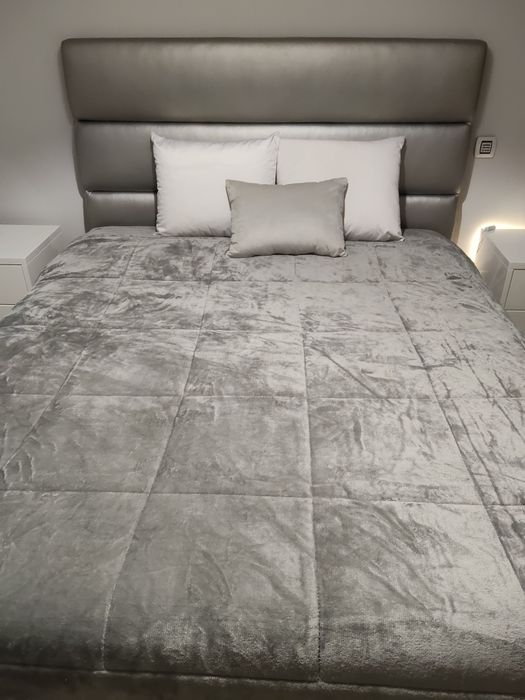 Edredão pêlo de borrego cinza