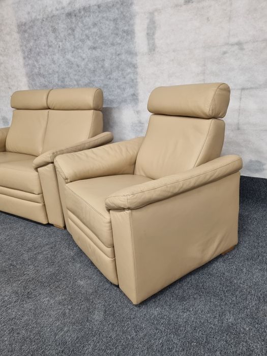 Шкіряний диван 2ка і крісло Relax Реклайнер Шкіряні меблі з Європи