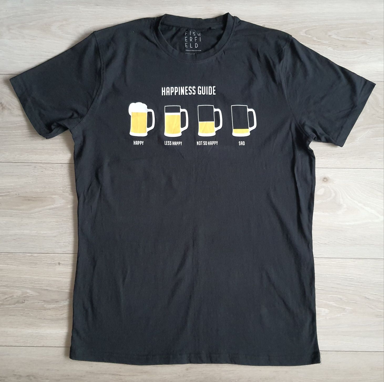 Czarna koszulka z nadrukiem piwo M