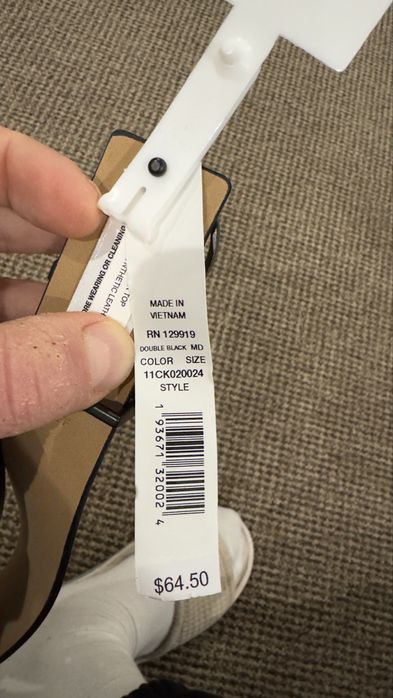 Чоловічий чорний ремінь CALVIN KLEIN LOGO СК з натуральної шкіри