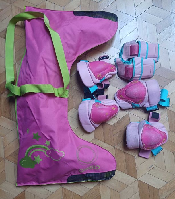Rolki dziewczęce 34-36 + kask + ochraniacze + torba