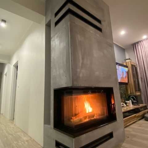Kominki Kamko- wkład narożny Kratki Pro Lucy 12 Slim 8kW+ zabudowa