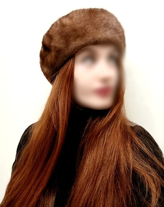 Берет женский из меха норки, 57 размер