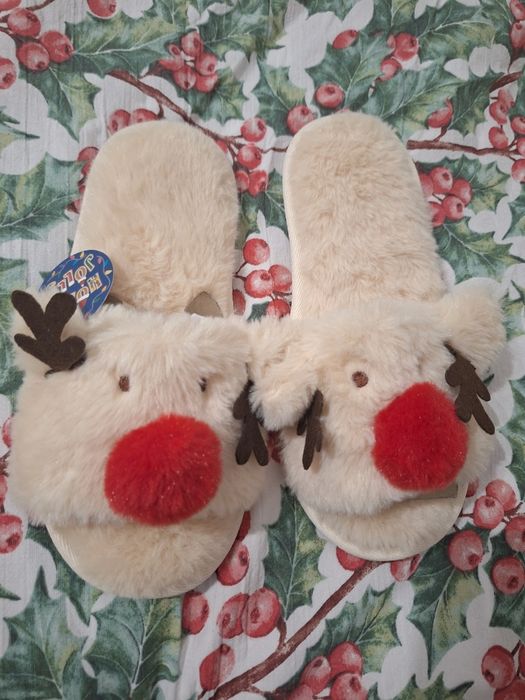 NOWE kapcie reniferki, świąteczne.