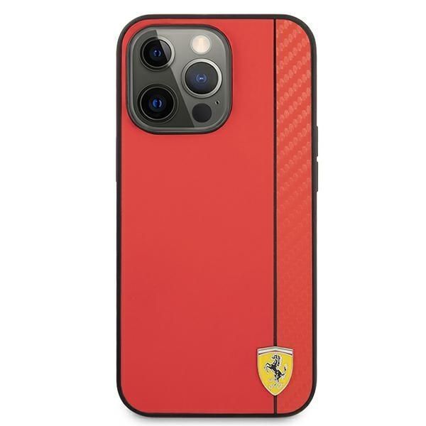 Pokrowiec Ferrari iPhone 13 Pro Max 6,7" Czerwony Carbon Stripe