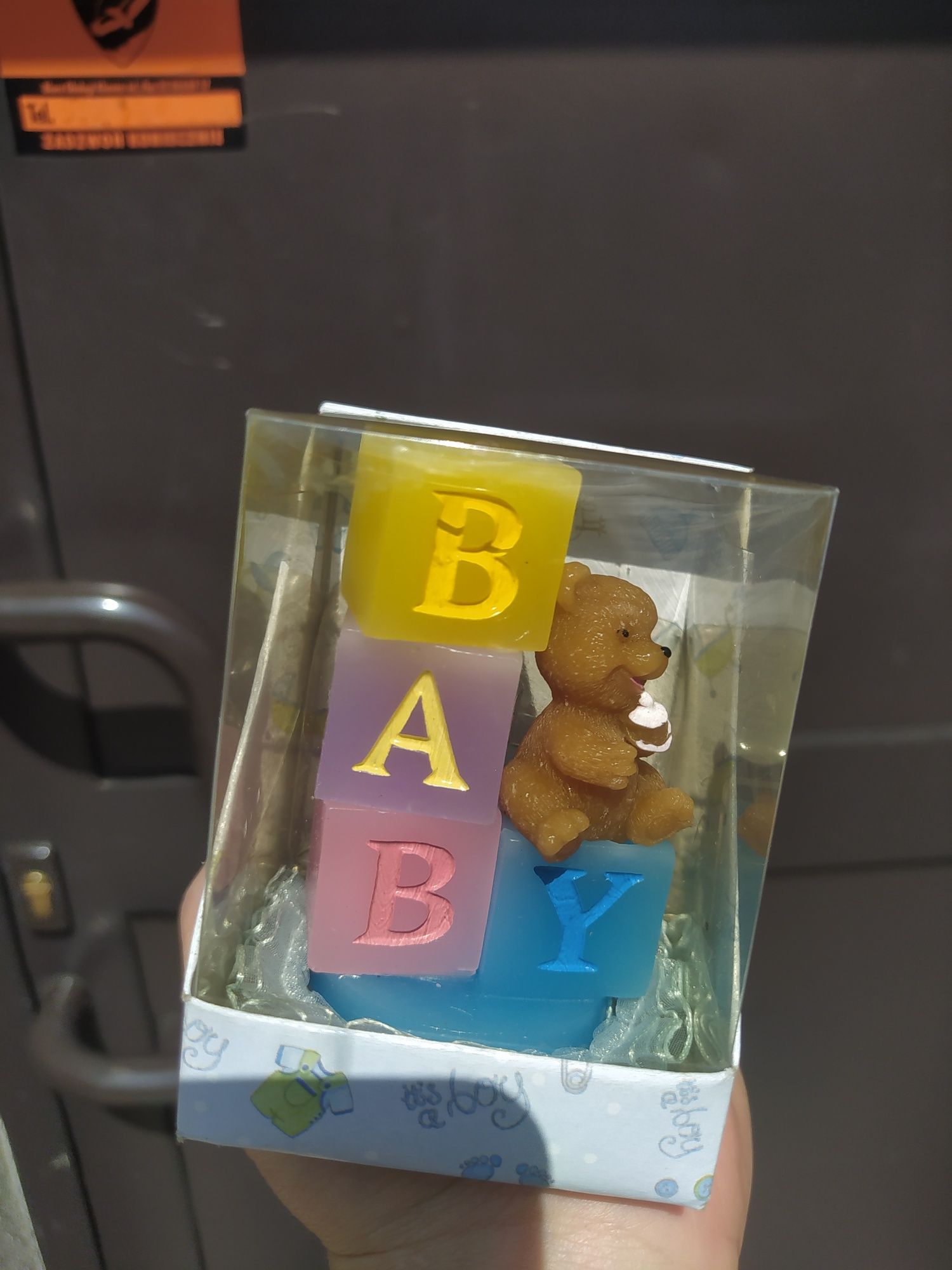 Świeczka ozdobna, baby shower