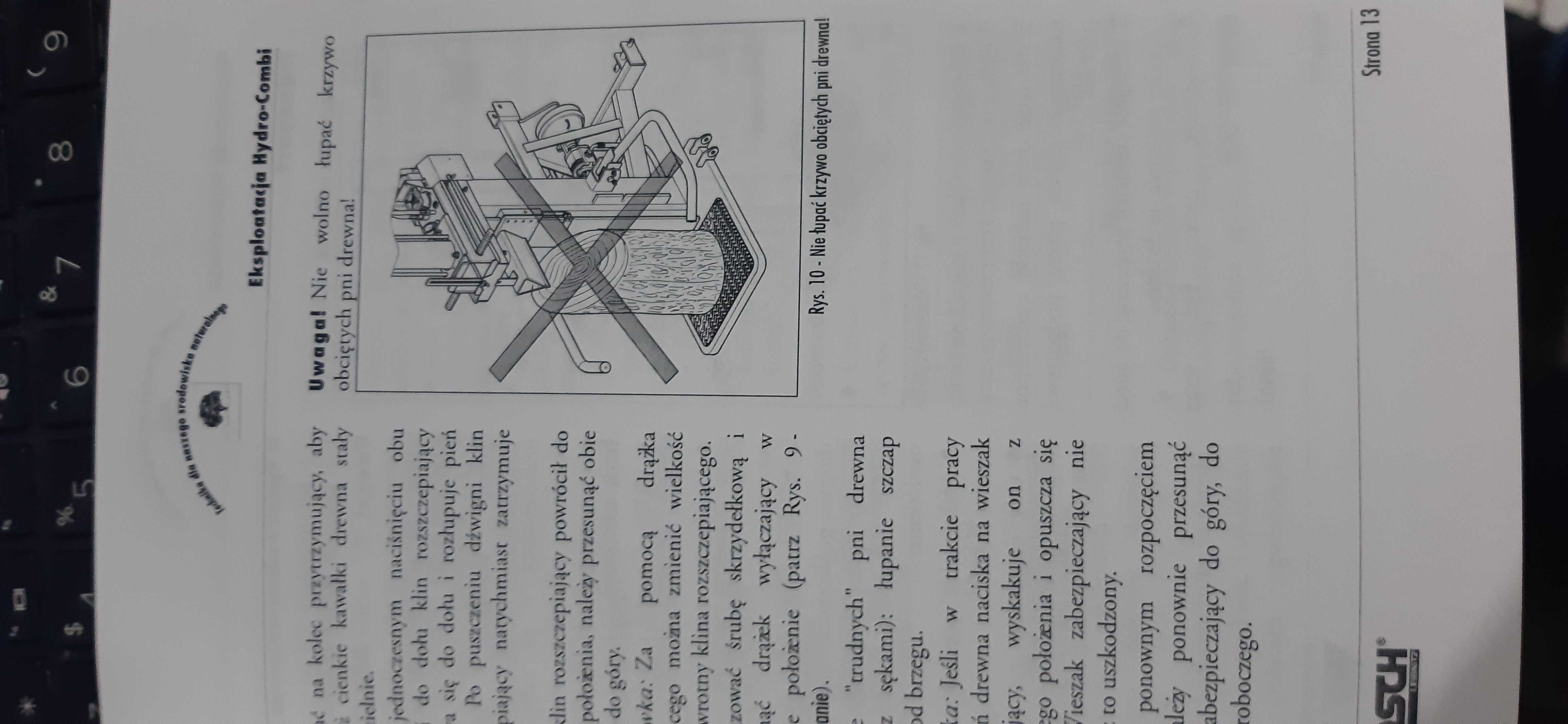 stara instrukcja obsługi urządzenie leśnicze hydro-combi 19t -30t