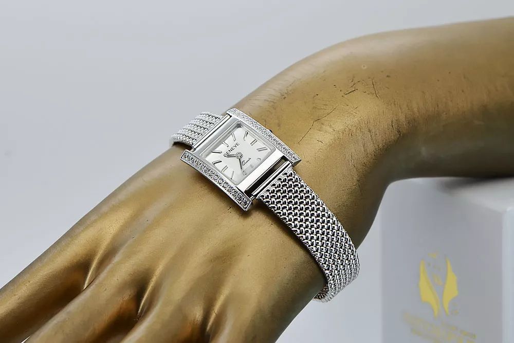 Zegarek damski 14k z białego złota z brylantami lwd035wds&lbw003w Gd