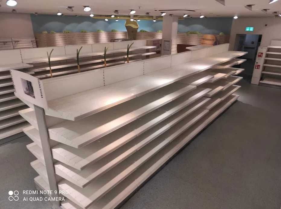 REGAŁY Sklepowe do sklepu białe metalowe Otto