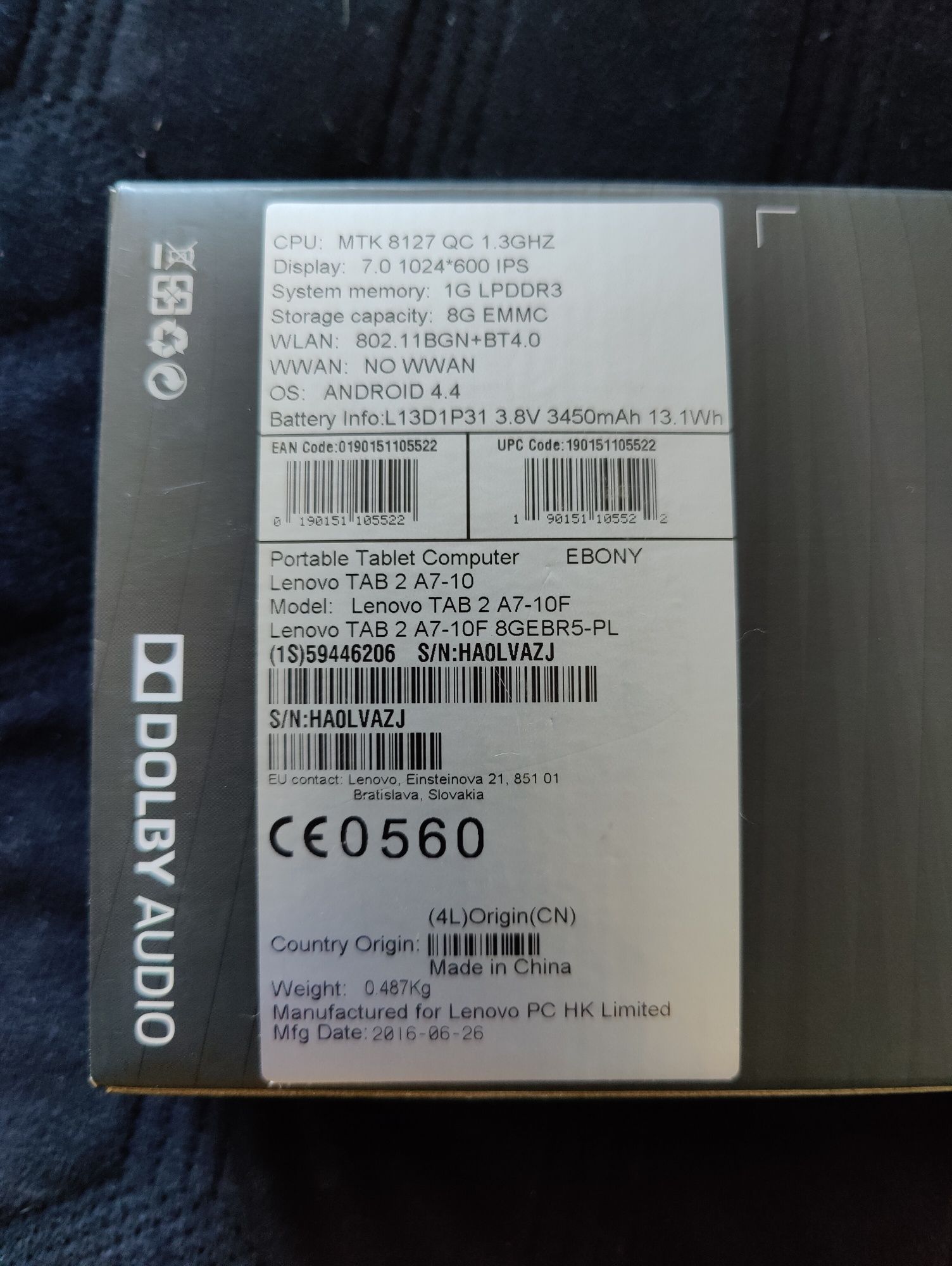 Tablet LENOVO TAB 2 A7 sprawny