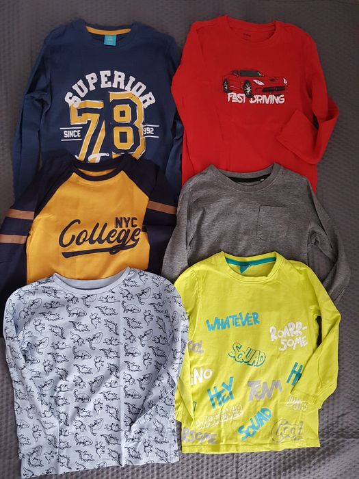 Nowy Zestaw paczka bluzek 116 koszulka bluzka t-shirt chłopięcy