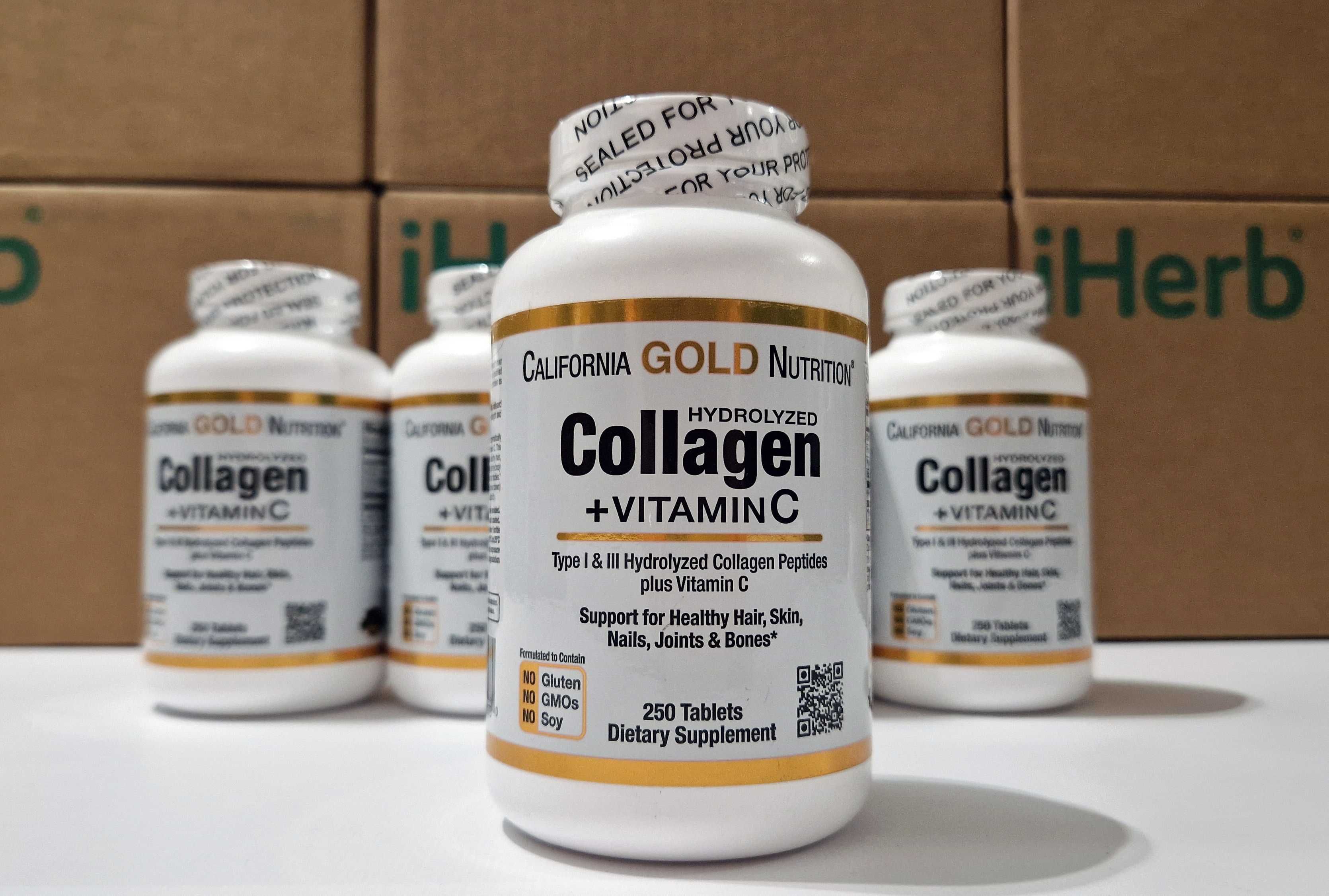 Колаген з вітаміном C, 250 таблеток, California GN. Коллаген.