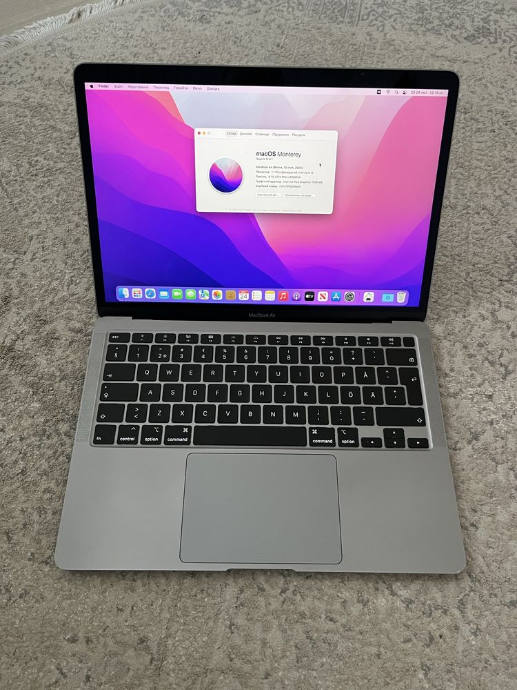 Macbook air 13 2020 core i3 8/256gb