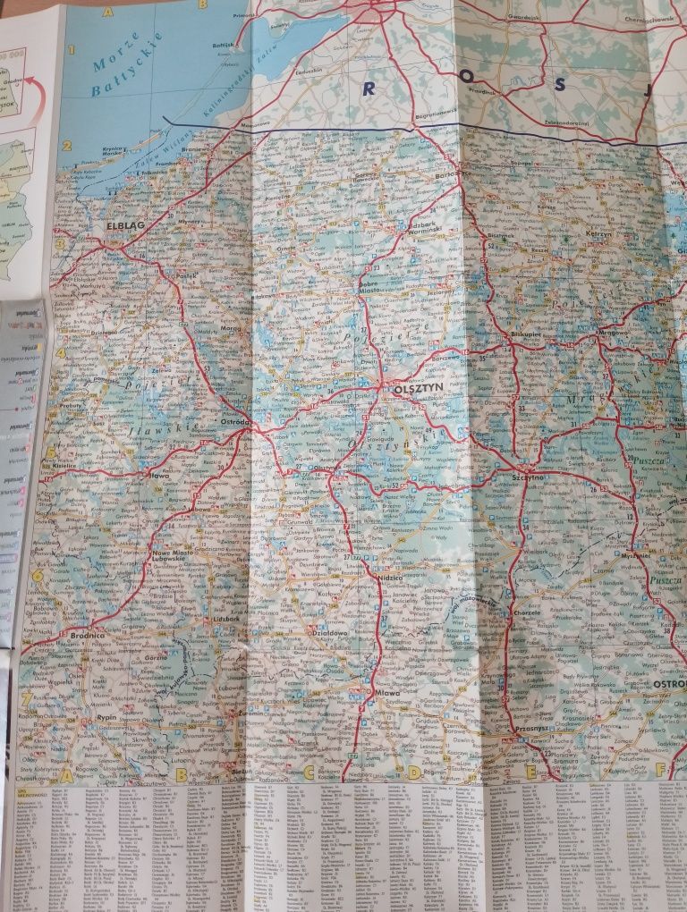 Mapa papierowa MAZURY, składana, turystyczna, wycieczki
