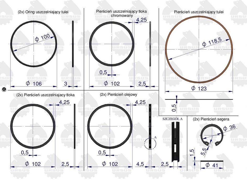 Zestaw naprawczy silnika C-330M ORYGINAŁ URSUS