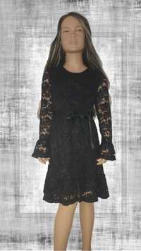 Sukienka koronkowa czarna dla dziewczynki w wieku 12 lat