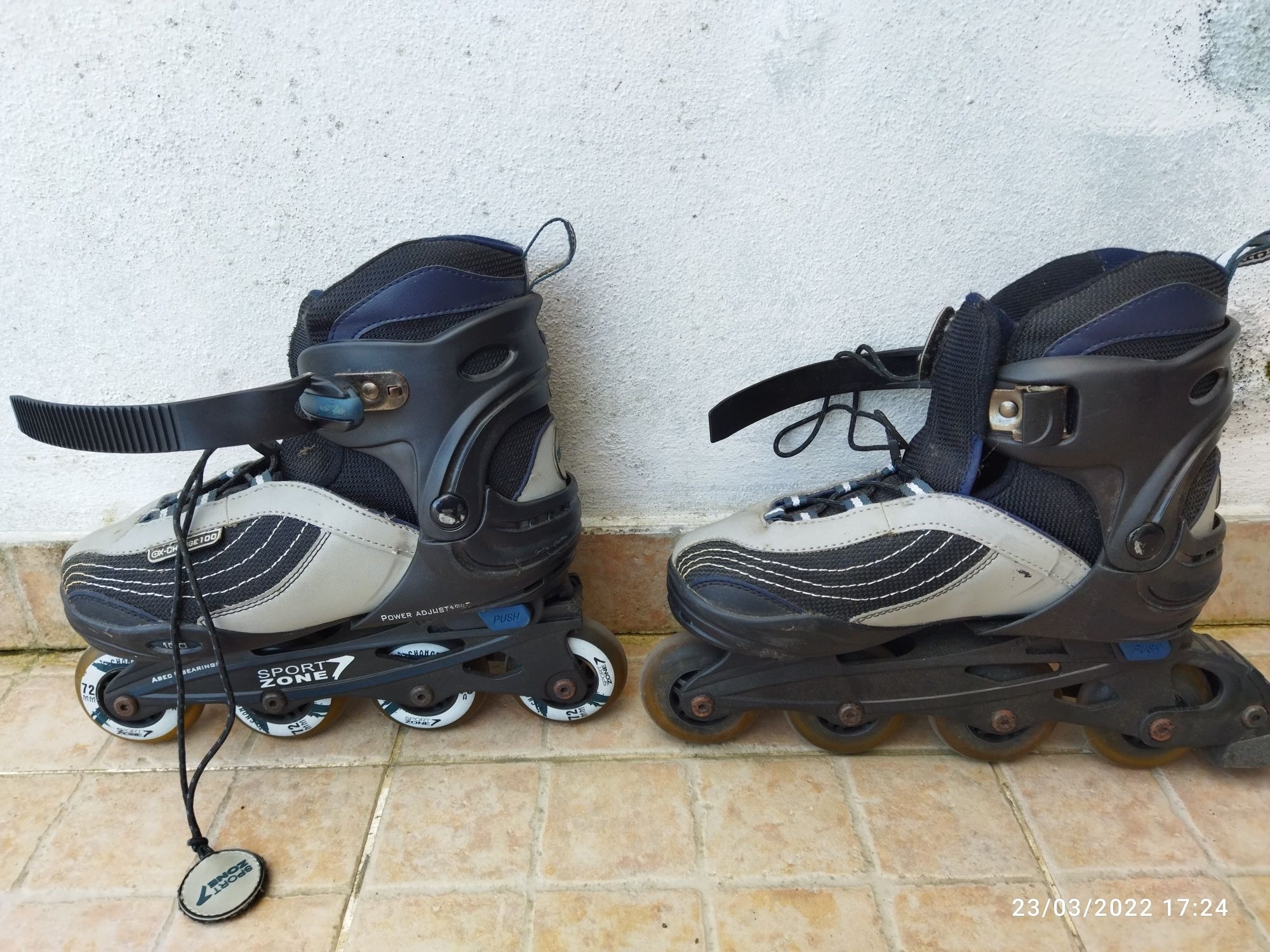 Patins com capacete e proteção