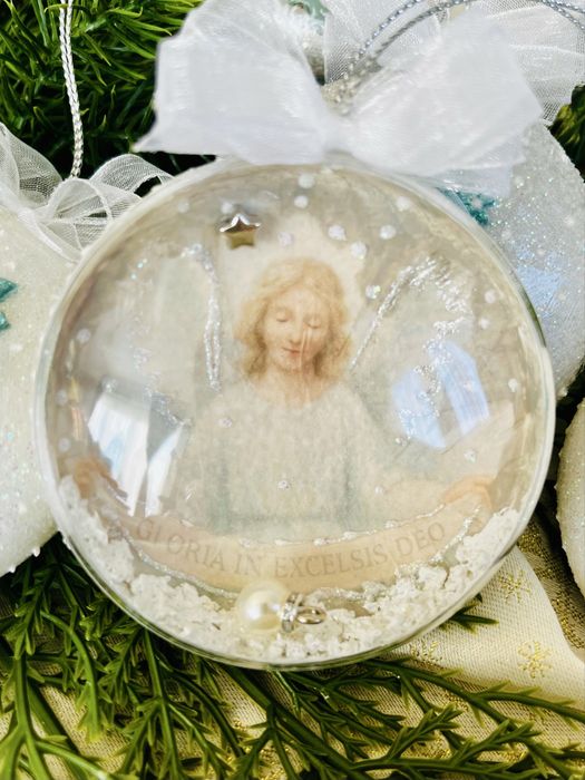 Piękna bombka z Aniołem ręcznie wykonana