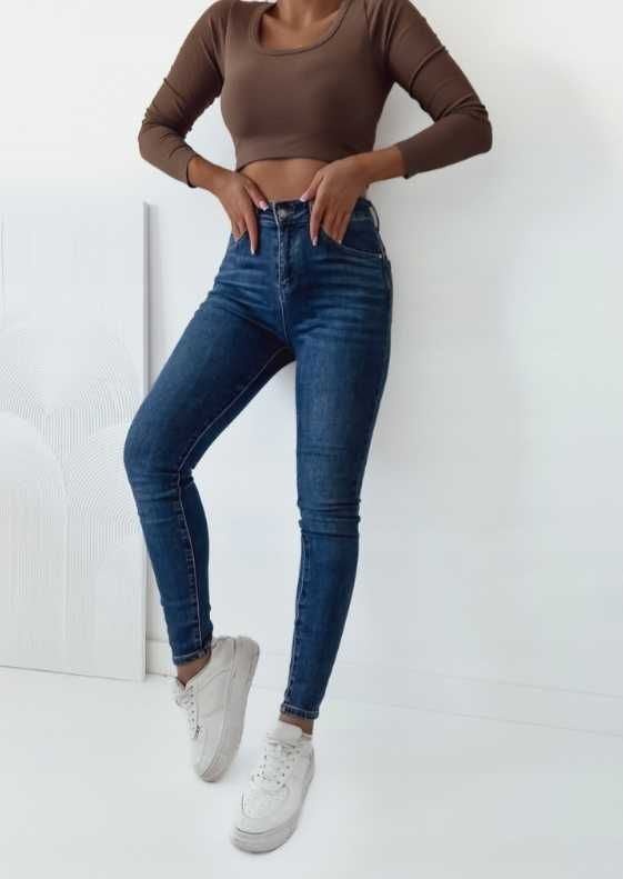 Jeansy push up z wysokim stanem