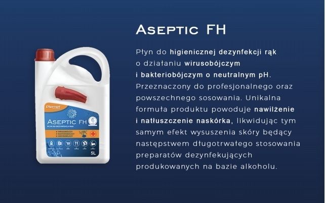 ASEPTIC FH plyn odkazajacy do dezynfekcji duza ilość opakowania po  5L