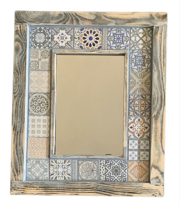 Lustra w sródziemnomorskim stylu drewno i ceramika wykonanie ręczne