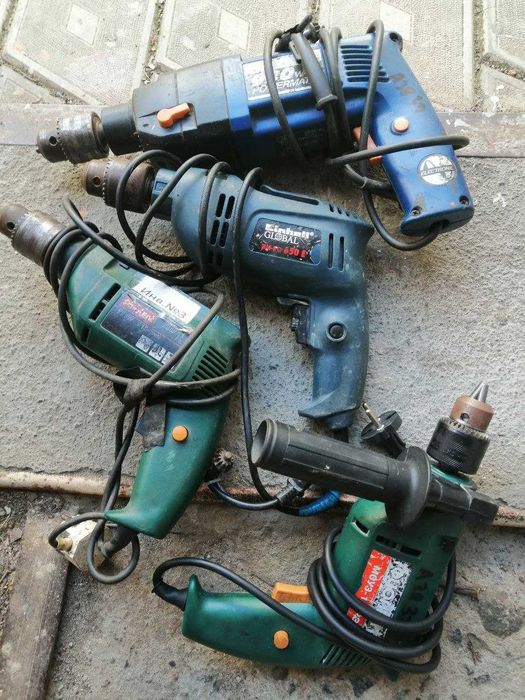 Электродрели, фены б.у.