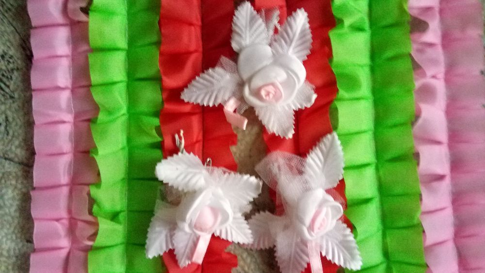 Украшение на свадебную машину, лента, бутоньерки