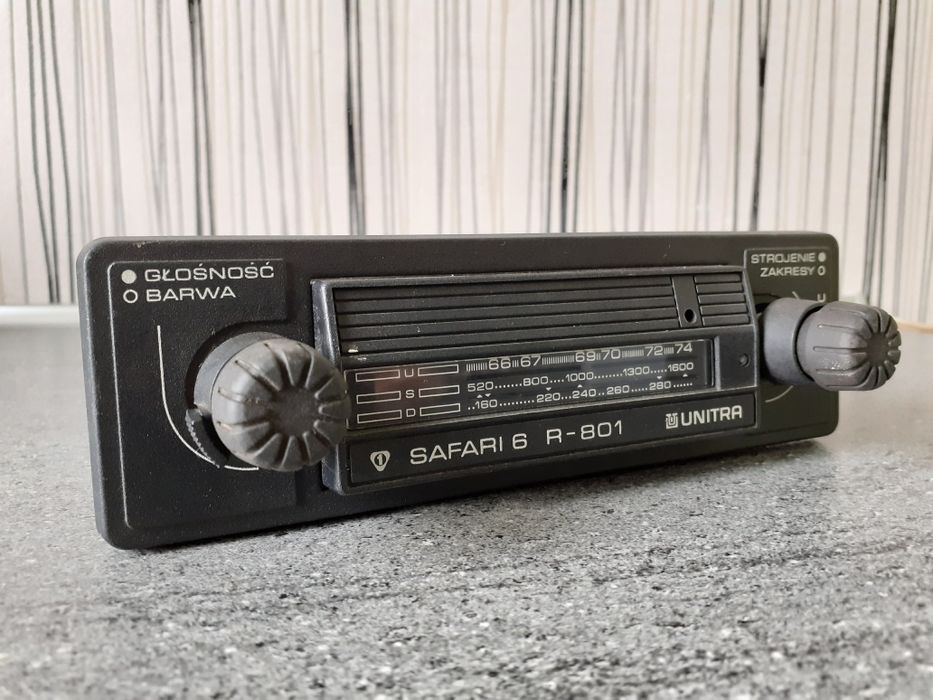 Radio Unitra R-801 Diora Safari 6 samochodowe retro PRL Fiat 125p 126p