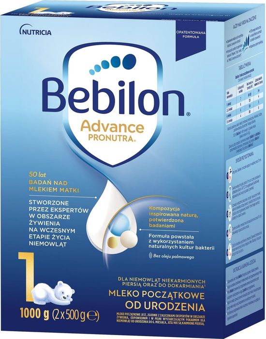 Mleka bebilon 1 w opakowanich 1000g