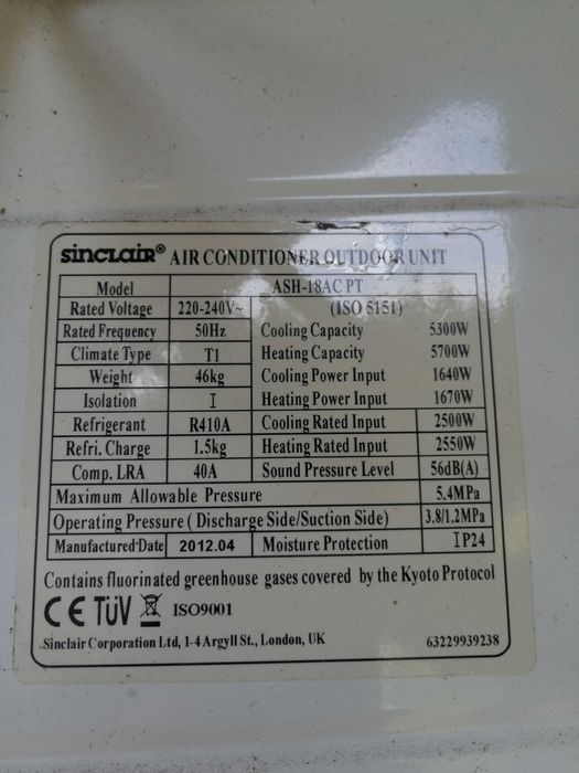 Klimatyzator SINCLAIR Split 5 KW