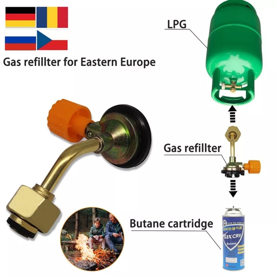 Переходник для заправки газовых цанговых баллонов перехідник