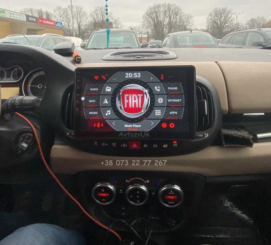 Магнитола Fiat 500L 500X 2 дин Фиат 500 Навигация CarPlay Android 14