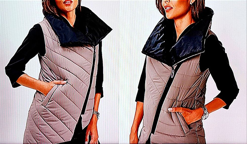 NOWA ocieplana pikowana kamizelka r. 52- asymetryczna