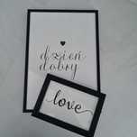 Czarna rama + plakat 2 szt komplet A4 i 10x15 Dzień dobry Love loft