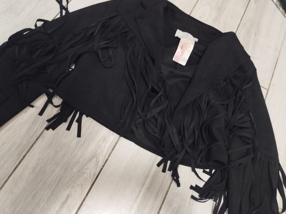 Ramoneska boho kurtka zamsz