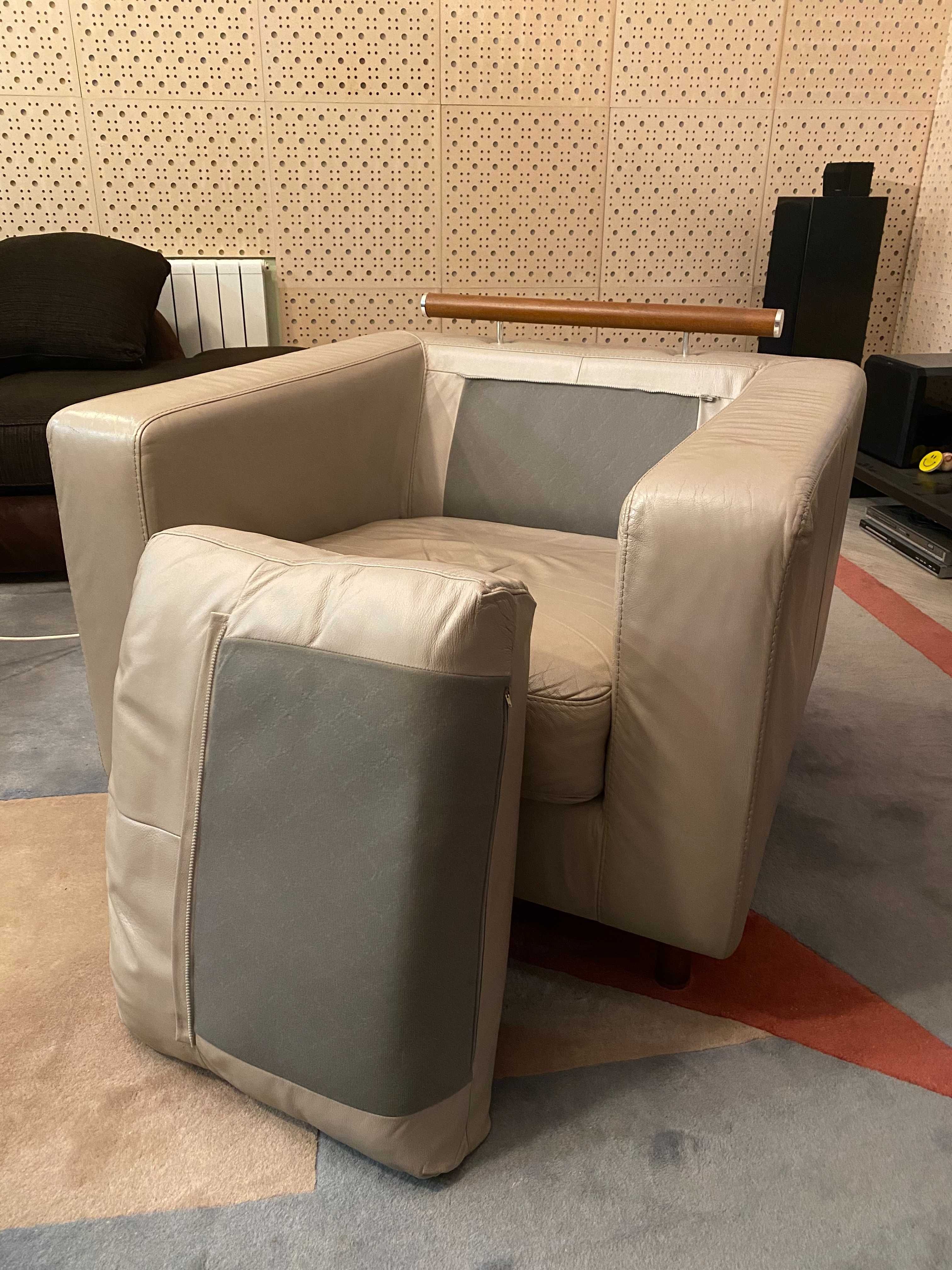 Продам кожаное кресло Natuzzi Milano Grey Leather Armchair