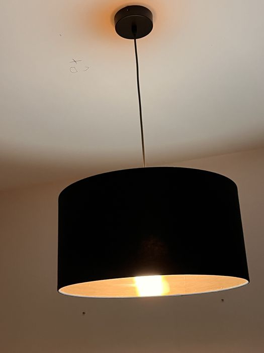 ABAŻUR okrągły walec tuba 40cm czarno- złoty