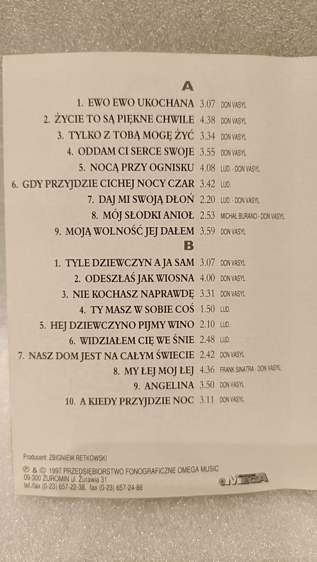 DON VASYL & ROMA "Ewo, Ewo ukochana" na kasecie