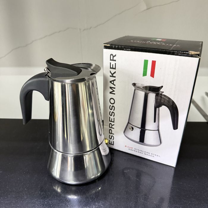 Кавоварка кофеварка гейзерная гейзер із нержавеющей сталі 4ч 200 мл