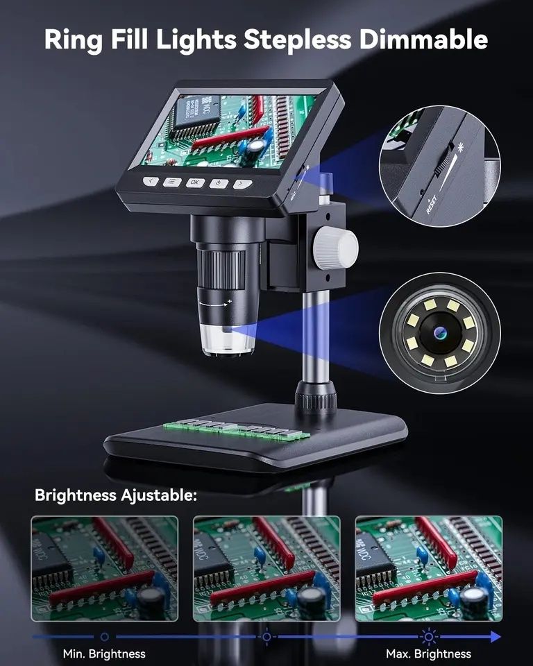 Цифровой микроскоп 4.3" экраном