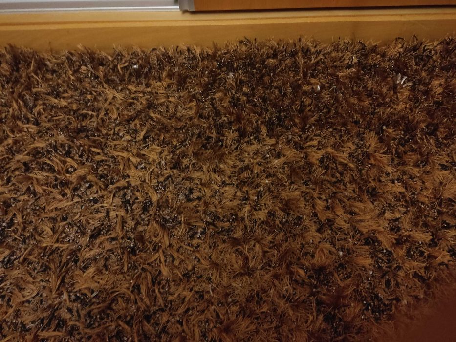 Carpete de pelo castanho claro