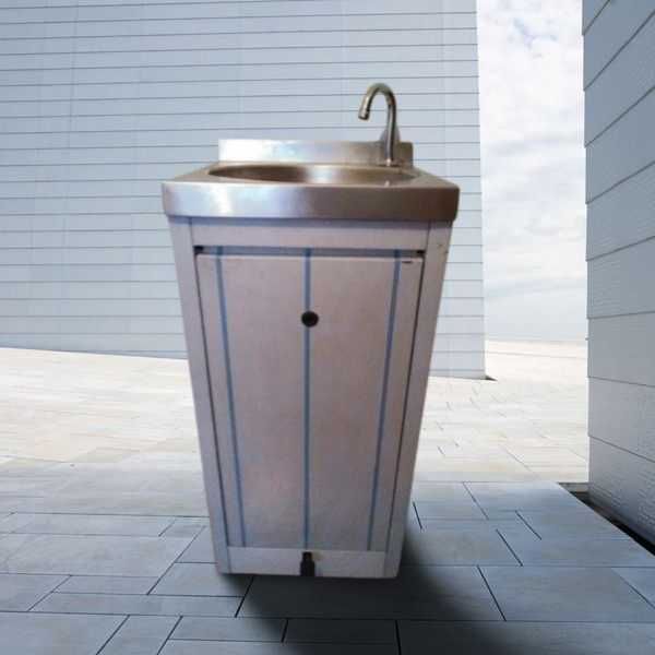 PIO Lava mãos com pedal misturador (quente/fria) TODO em aço inox NOVO