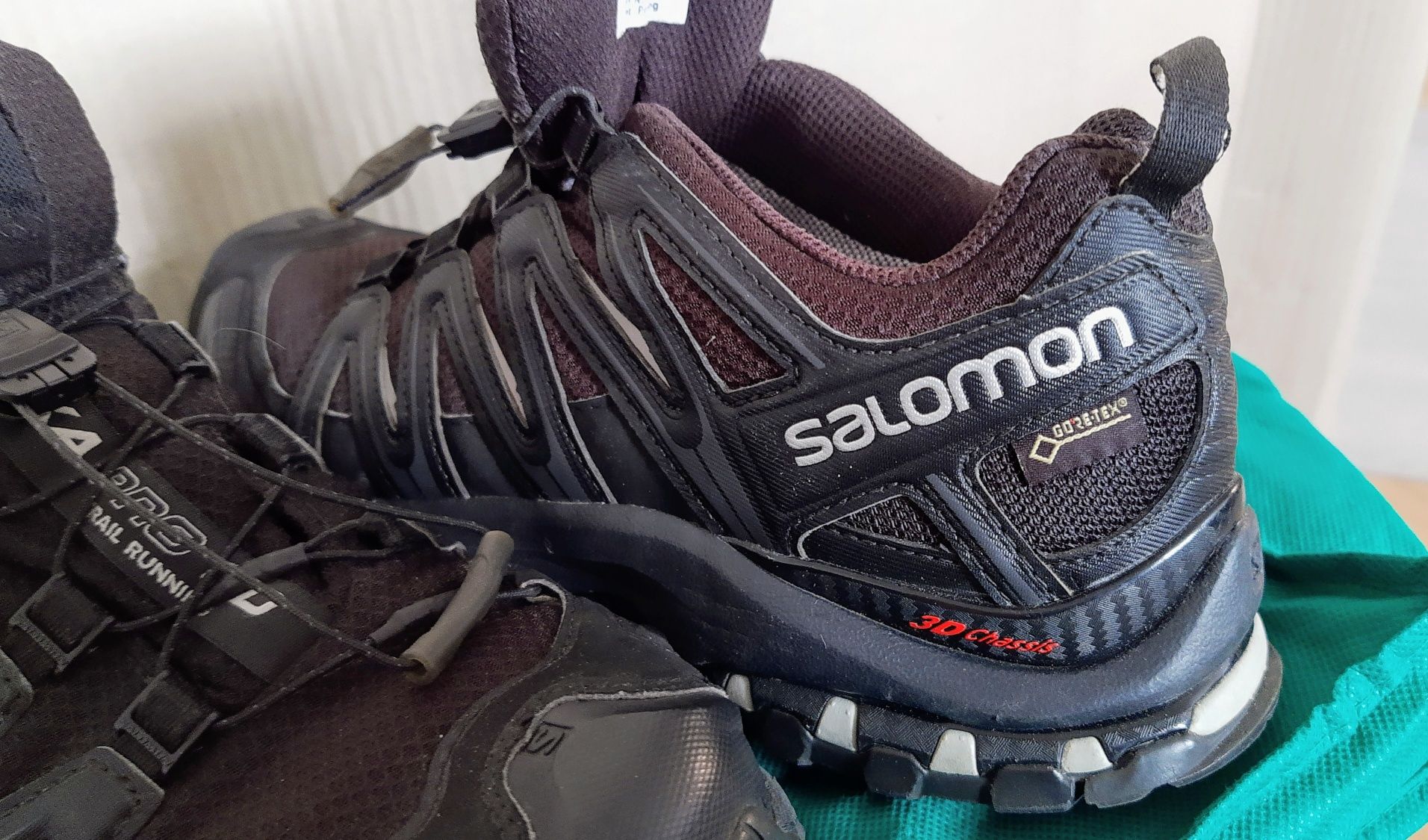 xButy Salomon czarne GoreTex XA PRO 3D r38 24cm trekking gorskie