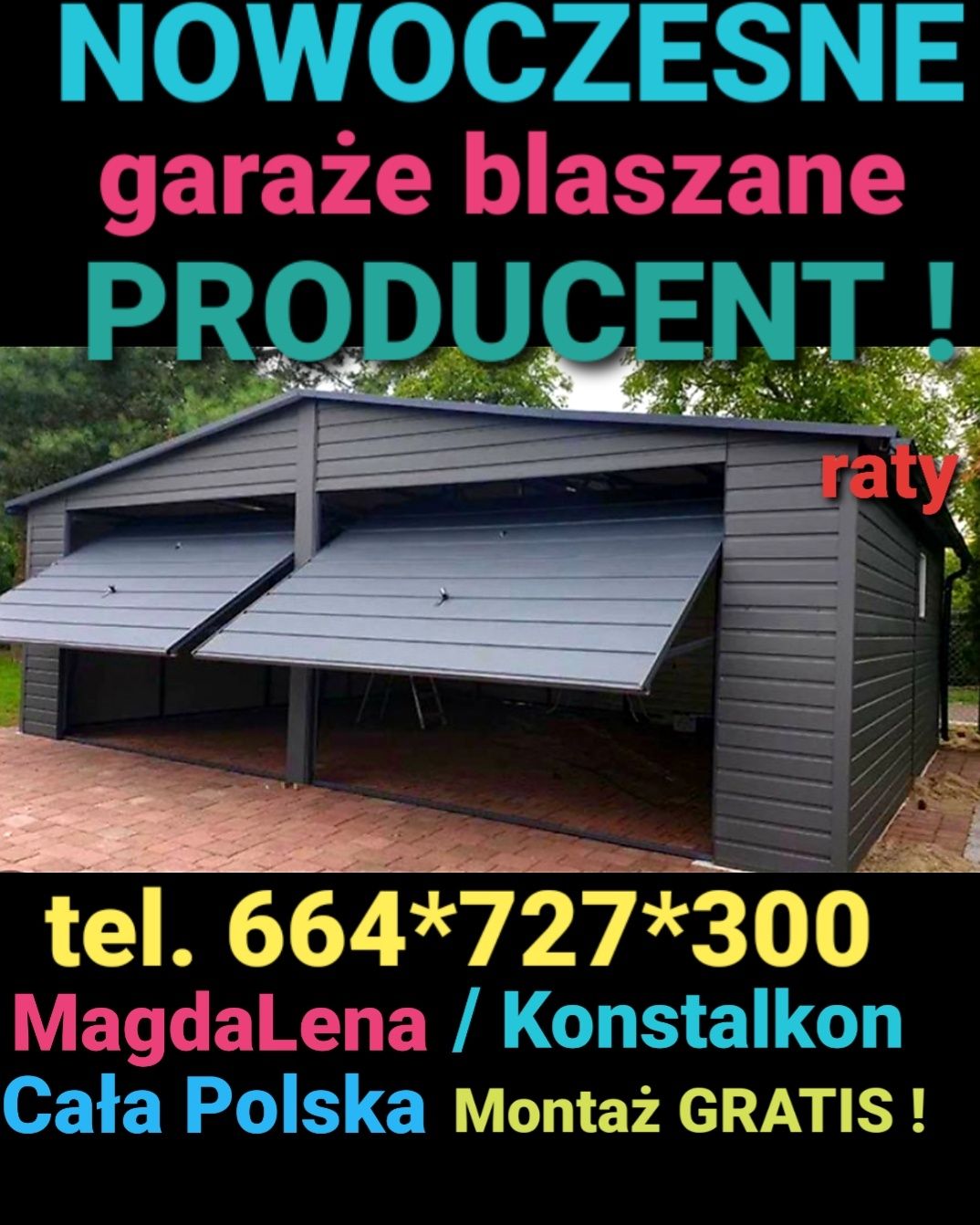 Garaż blaszany 4x5 4x6 Premium Orzech! MOCNE GARAŻE! Cały Kraj Szybko!